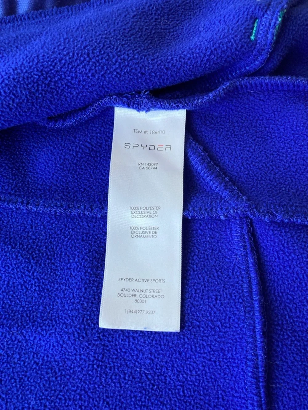 Spyder Girls XL 18 Full Zip Fleece Jacket Royal Blue Teal Ski Outdoor Active